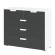 Rauch Aditio 3+2 Drawer Chest - Alpine White and Metallic Dark Grey