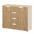 Rauch Aditio 3+2 Drawer Chest - Champagne and Artisan Oak