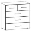 Rauch Aditio 3+2 Drawer Chest - Champagne and Artisan Oak