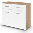 Rauch Aditio 2 Door Small Sideboard - 80cm - Sonoma Oak and Alpine White