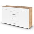 Rauch Aditio 2 Door Medium Sideboard with 4 Drawer - 120cm - Sonoma Oak and Alpine White