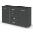 Rauch Aditio 2 Door Medium Sideboard with 4 Drawer - 120cm - Metallic Dark Grey