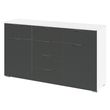 Rauch Aditio 2 Door Medium Sideboard with 6 Drawer - 120cm - Alpine White and Metallic Dark Grey