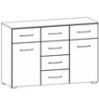 Rauch Aditio 2 Door Medium Sideboard with 6 Drawer - 120cm - Alpine White and Metallic Dark Grey