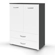 Rauch Aditio 2 Door Cupboard with 2 Bottom Drawer - Metallic Dark Grey and Alpine White