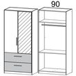 Rauch Alvor 91cm 2 Door Combi Wardrobe - Sonoma Oak