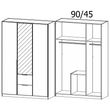 Rauch Memphis 136cm 3 Door Combi Wardrobe - Alpine White