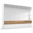 Rauch Winnipeg 271cm 6 Door Wardrobe with Mirror and Lighting - Alpine White and Halifax Oak