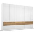Rauch Winnipeg 271cm 6 Door Wardrobe - Alpine White High Gloss and Halifax Oak