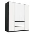 Rauch Mainz 181cm 4 Door Wardrobe with Drawer - Metallic Dark Grey and Alpine White