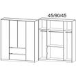 Rauch Mainz 181cm 4 Door Wardrobe with Drawer - Metallic Dark Grey and Alpine White
