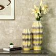 Beige and Grey Stripes Ceramic Large Vase