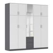 Rauch Hildesheim Extra 231cm 10 Door Combi Wardrobe - Metallic Dark Grey and Alpine White