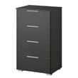 Rauch Alabama 4 Drawer Narrow Chest - Metallic Dark Grey