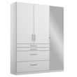 Rauch Homburg 136cm 3 Door Combi Wardrobe - Alpine White and High Gloss White