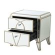 Pristina Champagne Mirrored 2 Drawer Bedside Cabinet