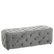 Alea Grey Velvet Fabric Hall Bench