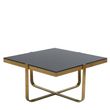 Alana Black Glass and Gold Square Coffee Table