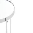 Allure Clear Mirrored Tall Round Side Table with Chrome Legs