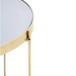 Allure Black Mirrored Round Side Table with Gold Legs
