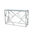 Azaria Glass and Chrome Geometric Base Console Table