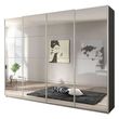 Rauch Syncrono 271cm 4 Door Sliding Mirrored Wardrobe - Metallic Dark Grey