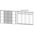 Rauch Syncrono 271cm 4 Door Sliding Wardrobe - Alpine White and Metallic Dark Grey