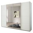 Rauch Syncrono 271cm 4 Door Sliding Wardrobe with Mirror - Silk Grey and Alpine White