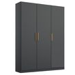 Rauch Skandi 136cm 3 Door Wardrobe - Metallic Dark Grey