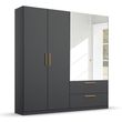 Rauch Skandi 181cm 4 Door Combi Wardrobe - Metallic Dark Grey