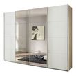 Rauch Syncrono 271cm 4 Door Sliding Wardrobe with Mirror - Sanremo Oak Light and White High Gloss