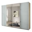 Rauch Syncrono 271cm 4 Door Sliding Wardrobe with Mirror - Sanremo Oak Light and Grey High Gloss