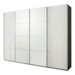 Rauch Syncrono 271cm 4 Door High Gloss Sliding Wardrobe - Metallic Dark Grey and White