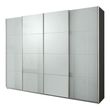 Rauch Syncrono 271cm 4 Door High Gloss Sliding Wardrobe - Metallic Dark Grey and Grey