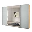 Rauch Syncrono 316cm 4 Door Sliding Wardrobe with Mirror - Sonoma Oak and Silk Grey
