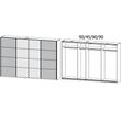 Rauch Syncrono 316cm 4 Door Sliding Wardrobe with Mirror - Sonoma Oak and Silk Grey