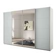 Rauch Syncrono 316cm 4 Door Sliding Wardrobe with Mirror - Alpine White and Silk Grey