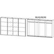 Rauch Syncrono 316cm 4 Door Sliding Wardrobe - Alpine White and Basalt Glass