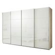 Rauch Syncrono 316cm 4 Door Glass Sliding Wardrobe - Sanremo Oak Light and White