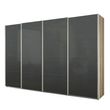 Rauch Syncrono 316cm 4 Door Glass Sliding Wardrobe - Sanremo Oak Light and Basalt