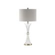 Grey Linen and Crystal Table Lamp