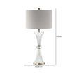Grey Linen and Crystal Table Lamp