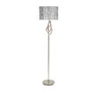 Grey Linen and Gold Metal Floor Lamp