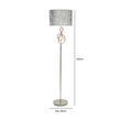 Grey Linen and Gold Metal Floor Lamp