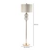 Cream Linen and Silver Glass Floor Lamp