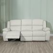 Bentley Cream Leather 3 Seater Recliner Sofa
