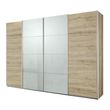 Rauch Syncrono 316cm 4 Door Sliding Wardrobe - Sanremo Oak Light and Grey High Gloss