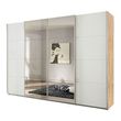 Rauch Syncrono 316cm 4 Door Sliding Wardrobe with Mirror - Sonoma Oak and White High Gloss