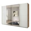 Rauch Syncrono 316cm 4 Door Sliding Wardrobe with Mirror - Artisan Oak and White High Gloss