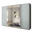 Rauch Syncrono 316cm 4 Door Sliding Wardrobe with Mirror - Metallic Dark Grey and Grey High Gloss
